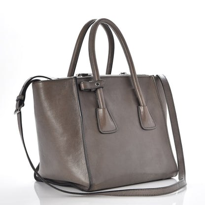Prada Glace Calf Small Twin Pocket Tote Marmo 4 of 8