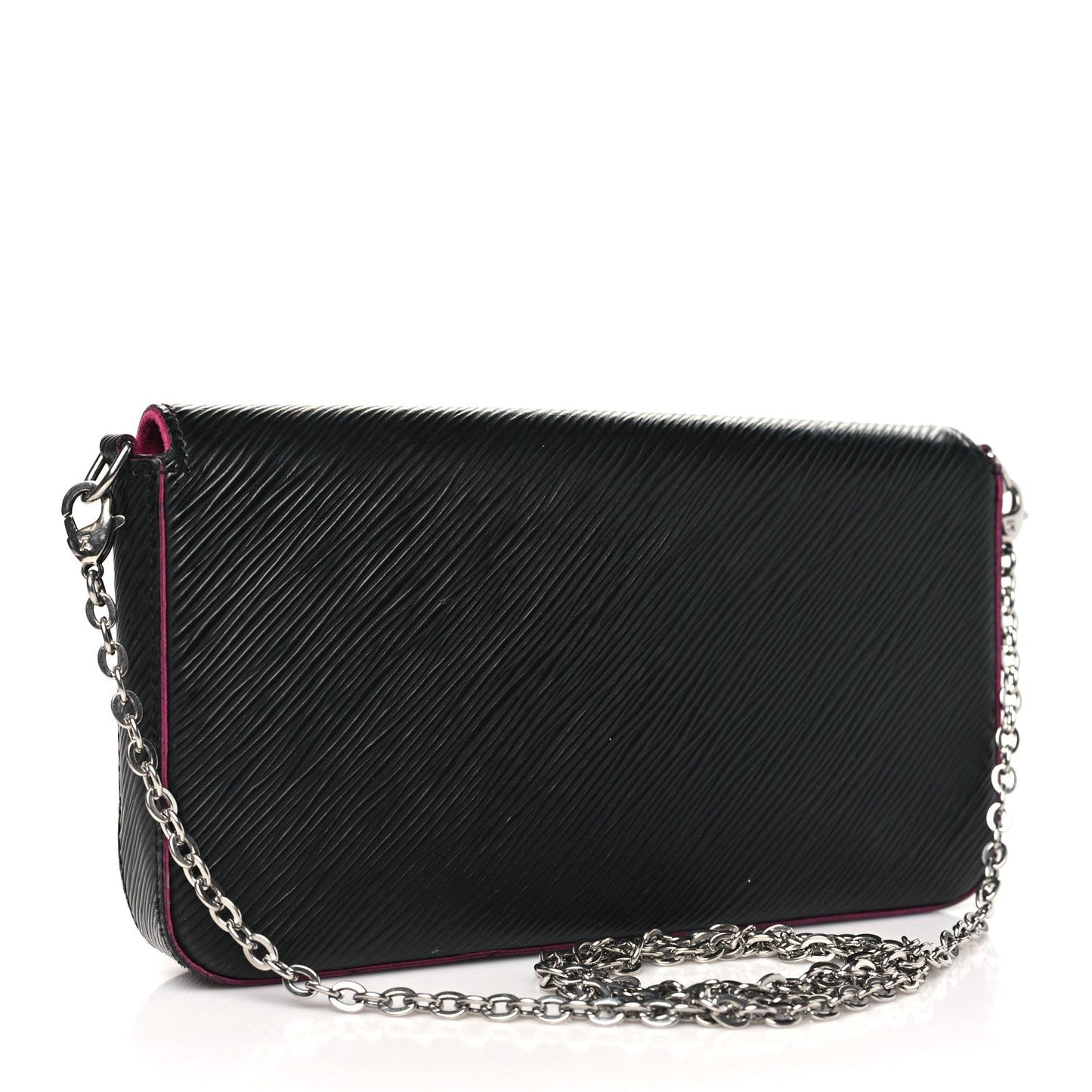 Epi Pochette Felicie Black Hot Pink