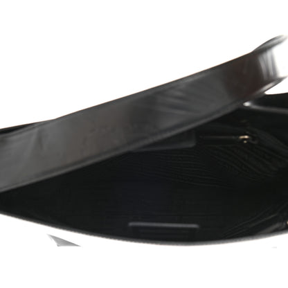 Prada Calfskin Embossed Shoulder Bag Black 5 of 8