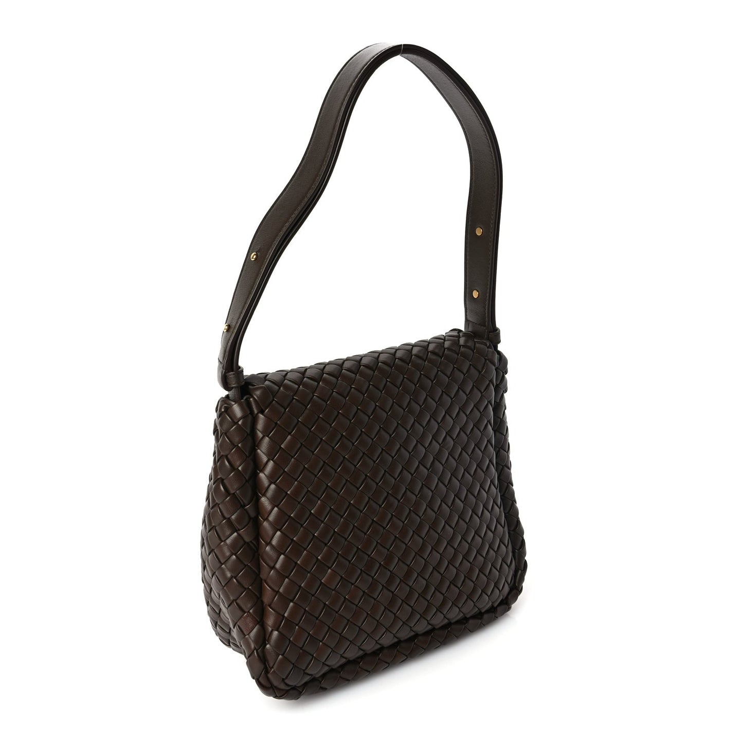 Nappa Intreccicio Padded Small Cobble Shoulder Bag Light Brown
