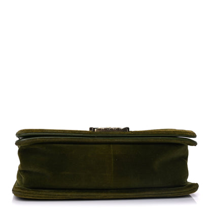 Chanel Velvet Tweed Medium Boy Flap Green 3 of 8