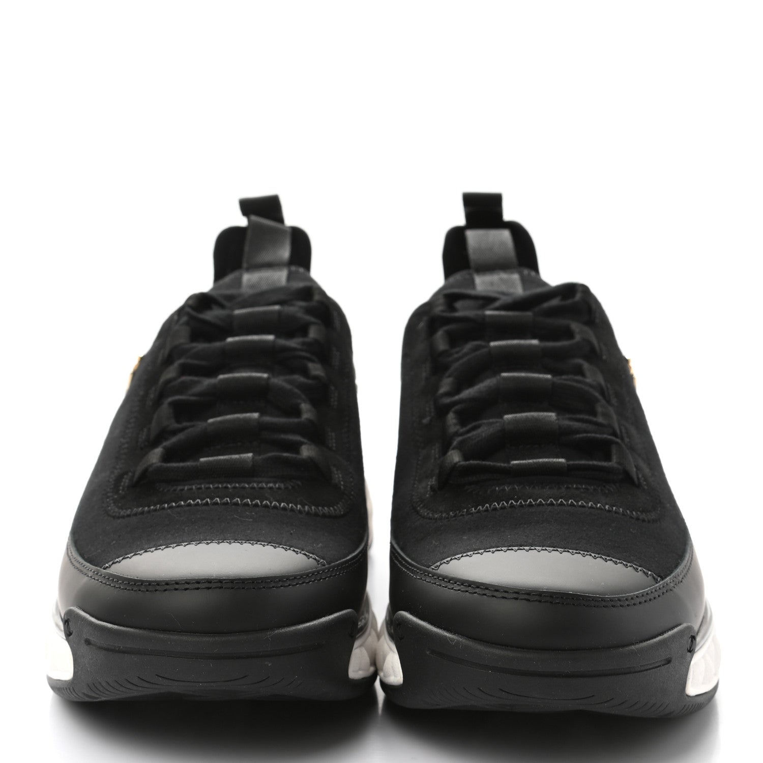 Chanel Velvet Calfskin Mixed Fibers CC Sneakers 40 Black 2 of 9