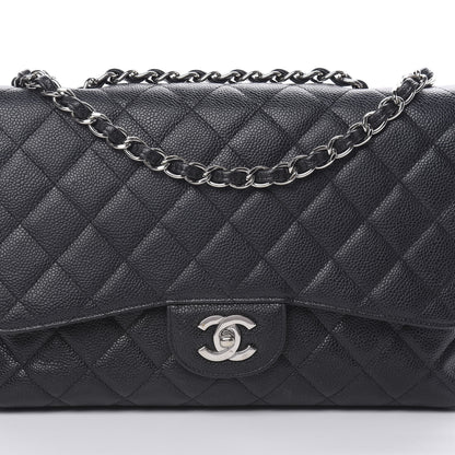 Chanel Caviar Quilted Jumbo Single Flap Black 9 of 15