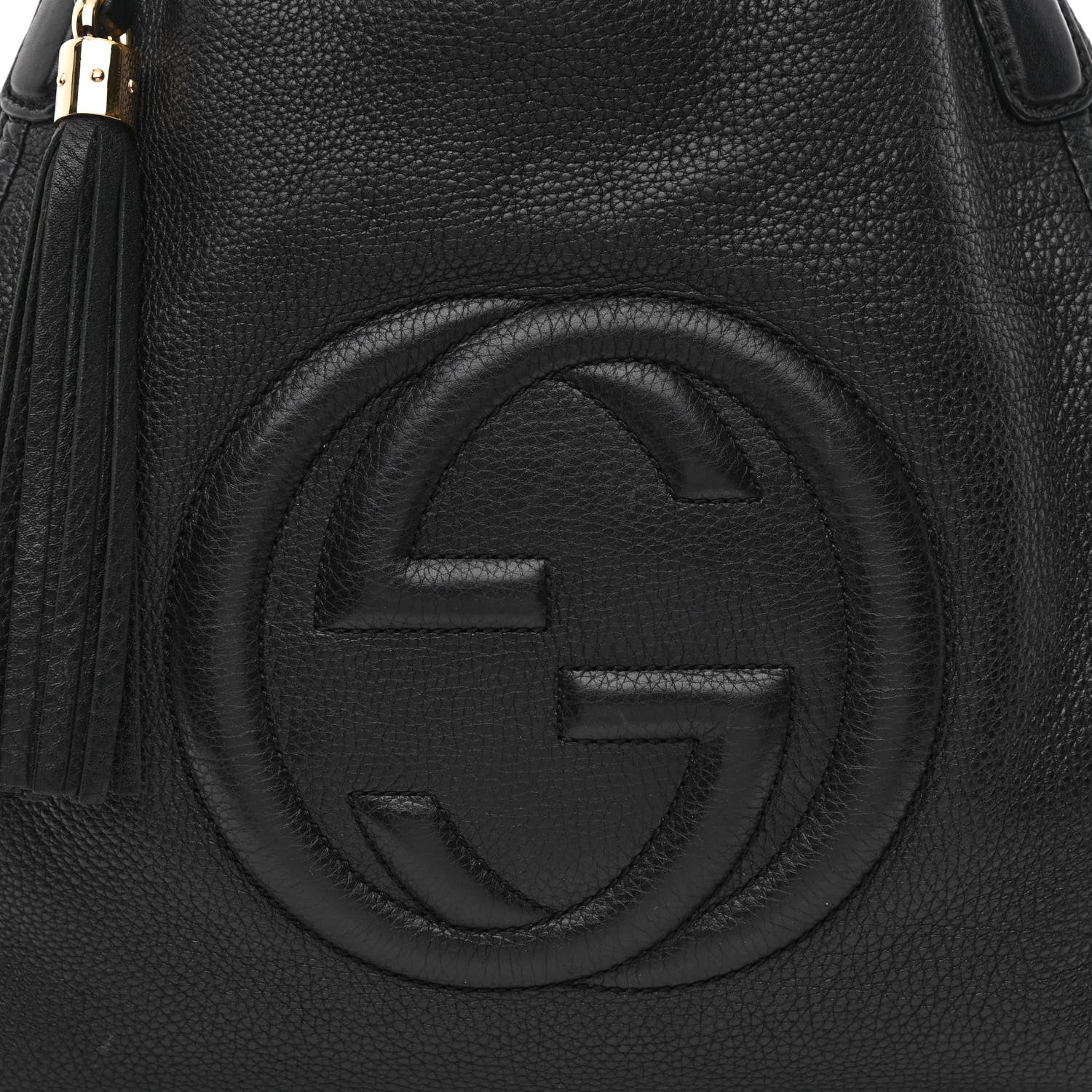 Gucci Pebbled Calfskin Medium Soho Shoulder Bag Black 8 of 16