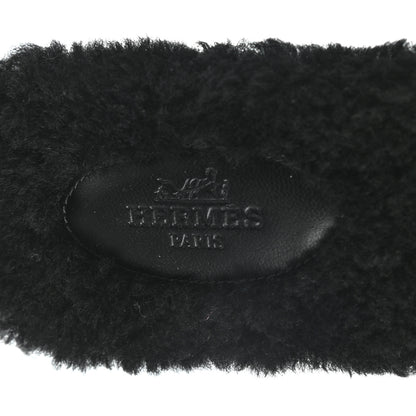 Hermes Woolskin Oran Sandals 38 Black 7 of 7