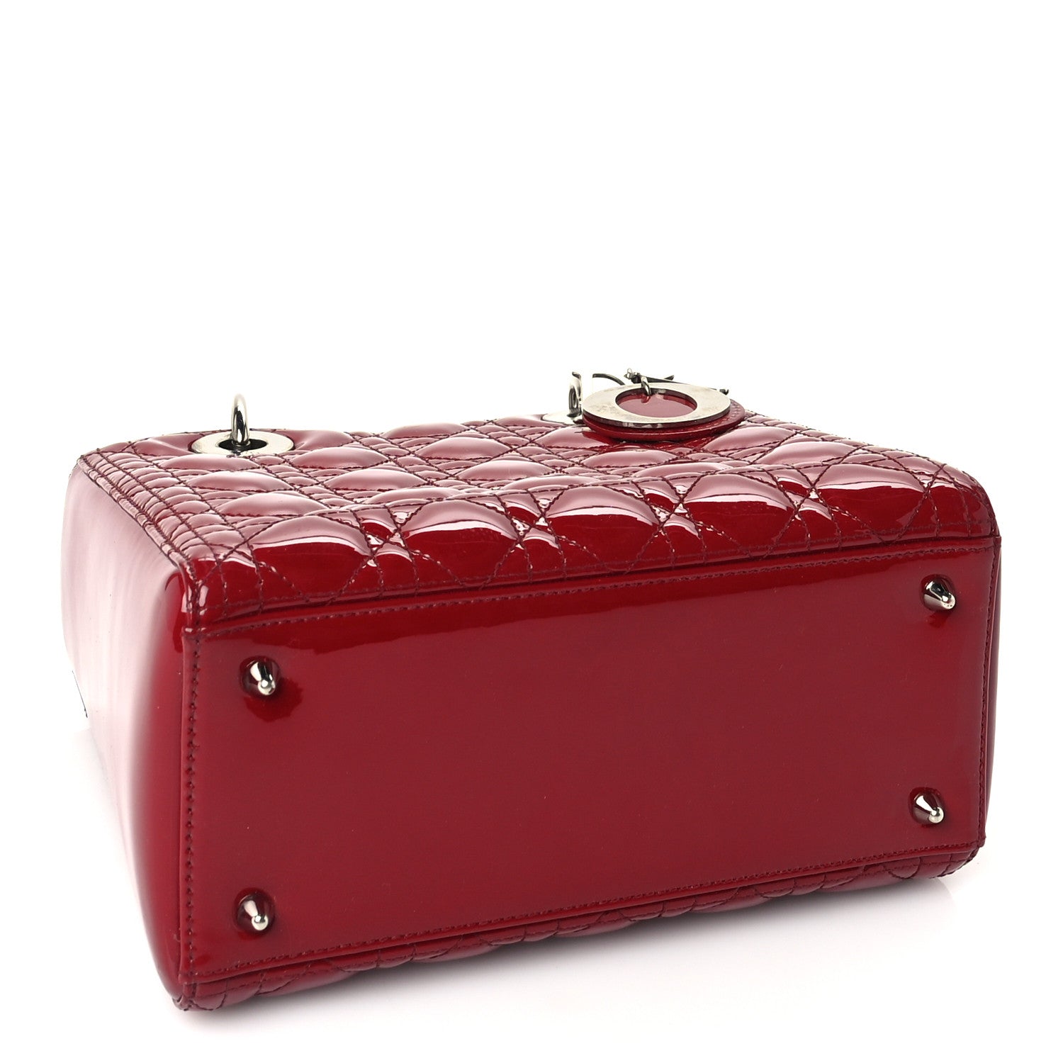 Christian Dior Patent Cannage Medium Lady Dior Red 3 of 8