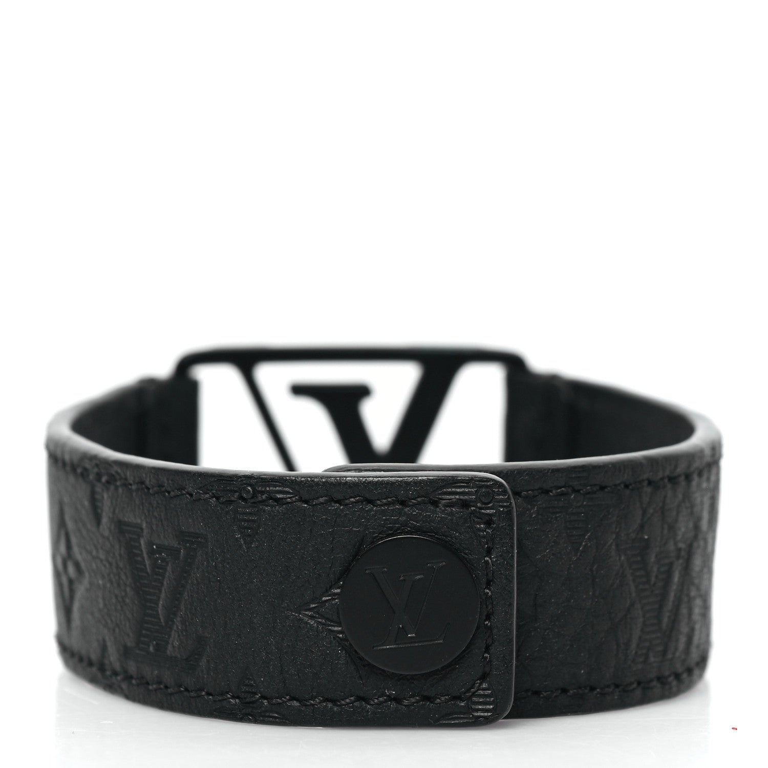 Louis Vuitton Calfskin Monogram Shadow Hockenheim Bracelet 2 of 5
