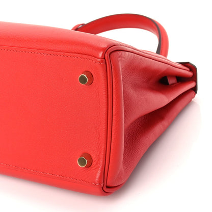 Hermes Evercolor Kelly Retourne 28  Rouge Tomate 9 of 9
