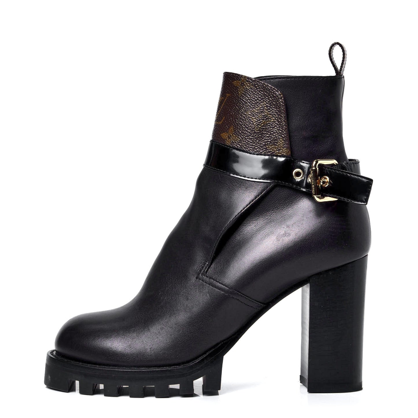 Calfskin Monogram Star Trail Ankle Boots 39 Black
