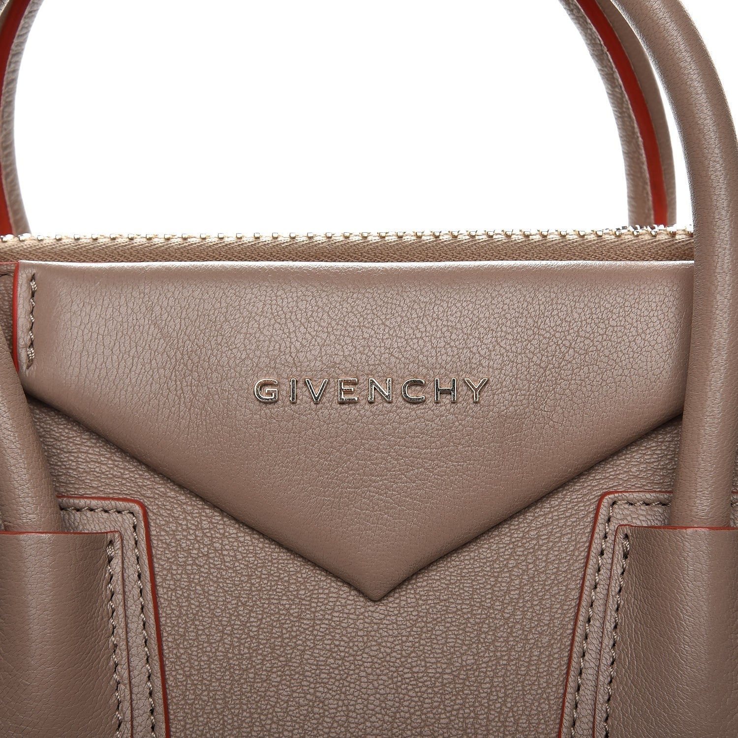 Givenchy Sugar Goatskin Medium Tri-Color Antigona Taupe Black Orange 6 of 9