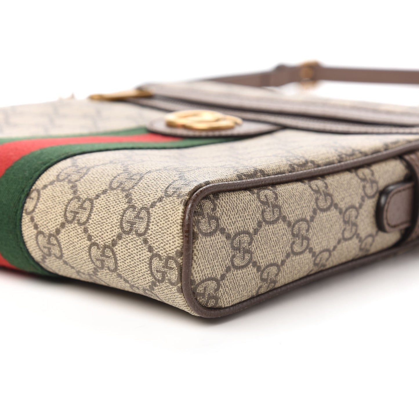 GG Supreme Monogram Web Small Ophidia Messenger Bag Brown