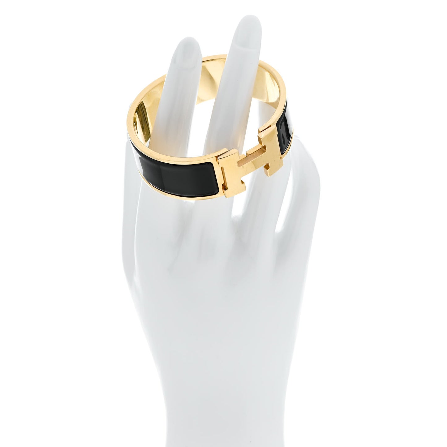 Enamel Wide Clic Clac H Bracelet PM Black