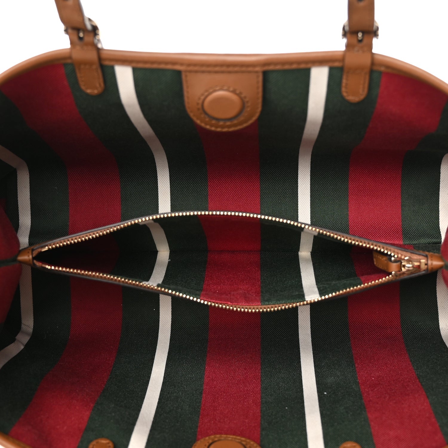Gucci GG Supreme Monogram Emblem Small Tote Bag Beige Dark Brown 4 of 10