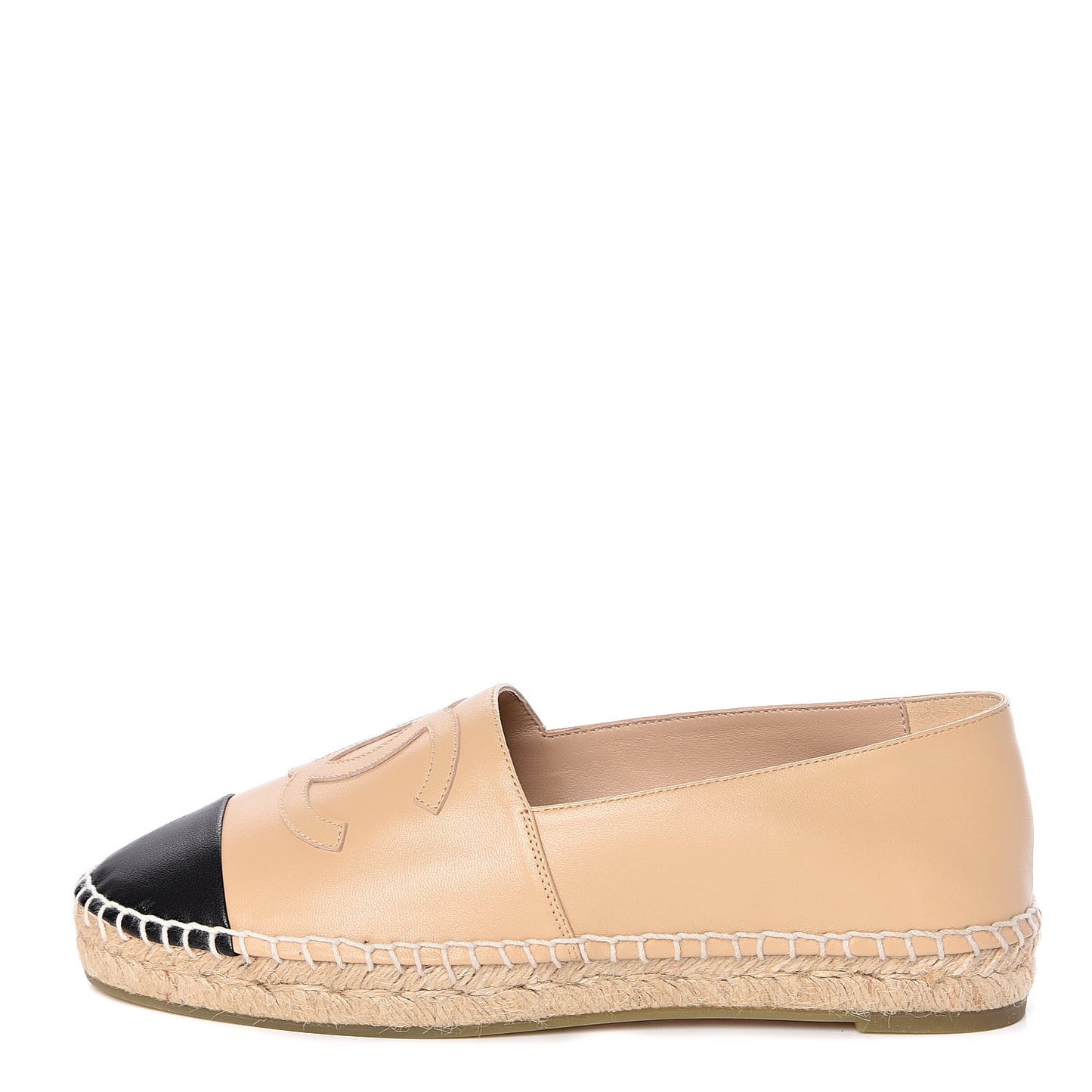 Lambskin CC Espadrilles 37 Beige Black
