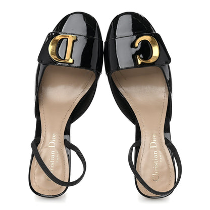 Christian Dior Patent C'est Dior Slingback Pumps 38 Black 2 of 7