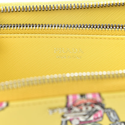 Prada Saffiano Robot Zip Around Wallet Giallo 6 of 7