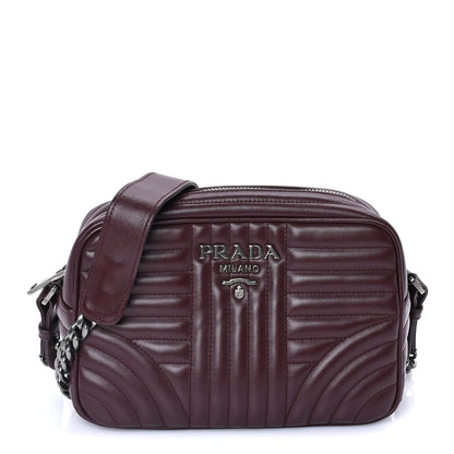 Prada Soft Calfskin Impunture Diagramme Camera Bag  Granato 1 of 7