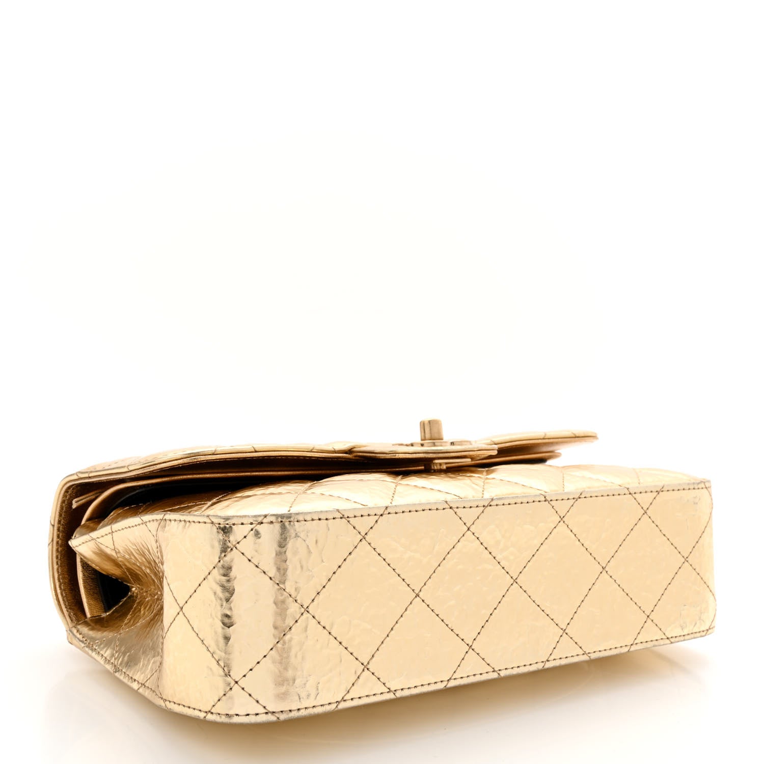 Chanel Hammered Metallic Calfskin Quilted Small Double Flap Gold 4 of 12