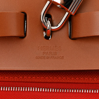 Hermes Military Toile Vache Hunter Herbag a Dos Zip Retourne Backpack Orange Mecano Fauve 7 of 7