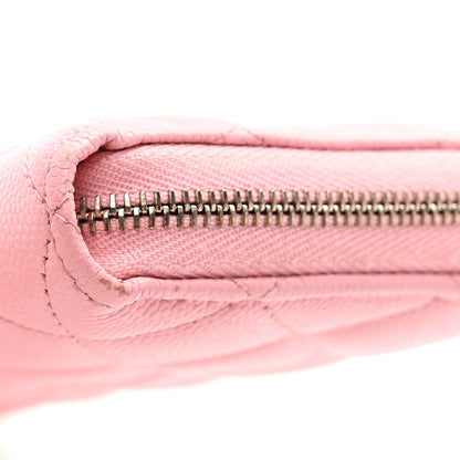 Chanel Caviar Quilted Large Gusset Zip Around Wallet Pink 11 of 12