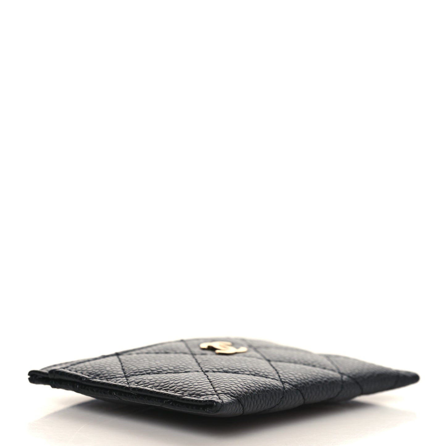 Caviar Quilted Card Holder Black