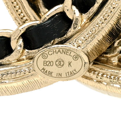 Chanel Lambskin Crystal CC Chain Brooch Black Gold 4 of 4