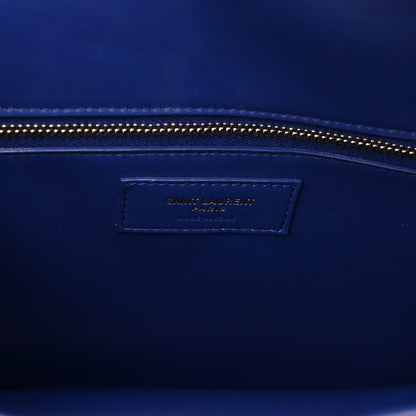 Saint Laurent Box Calfskin Le Carre Satchel Blue 6 of 9