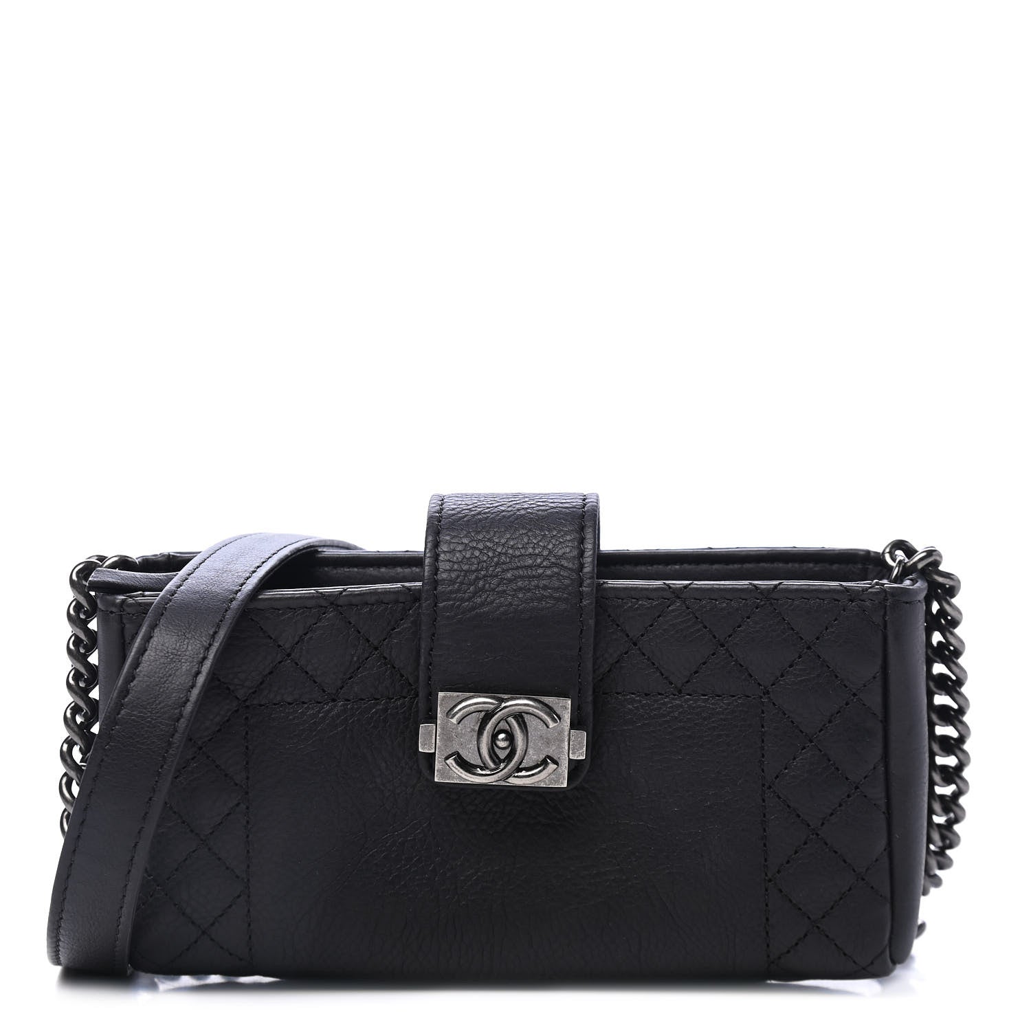 Chanel Calfskin Boy Reverso Mini Pochette Black 1 of 4
