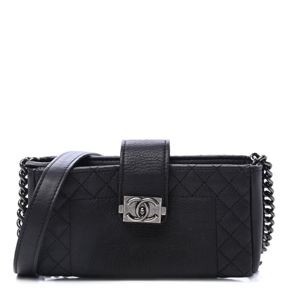 Chanel Calfskin Boy Reverso Mini Pochette Black 1 of 4