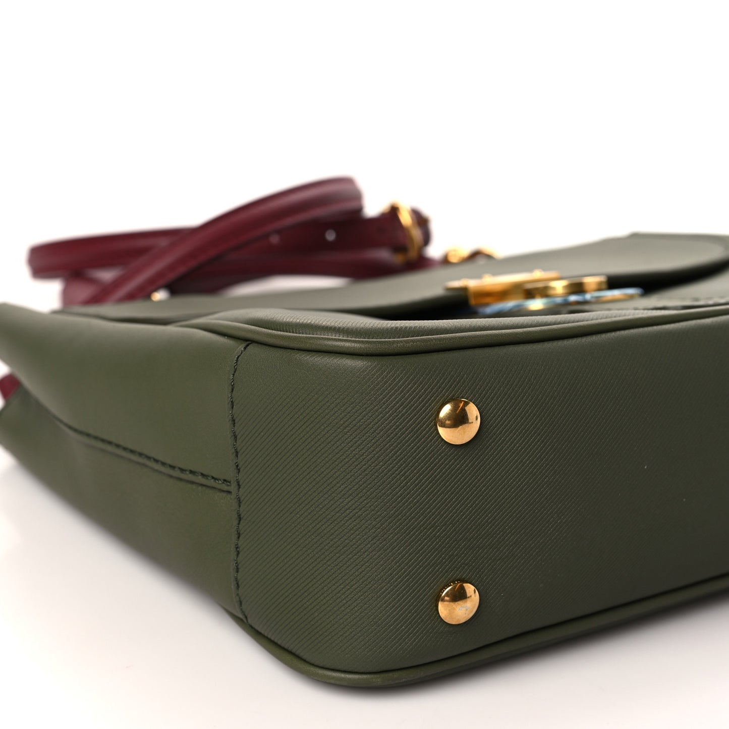 Trench Calfskin Medium DK88 Top Handle Bag Moss Green