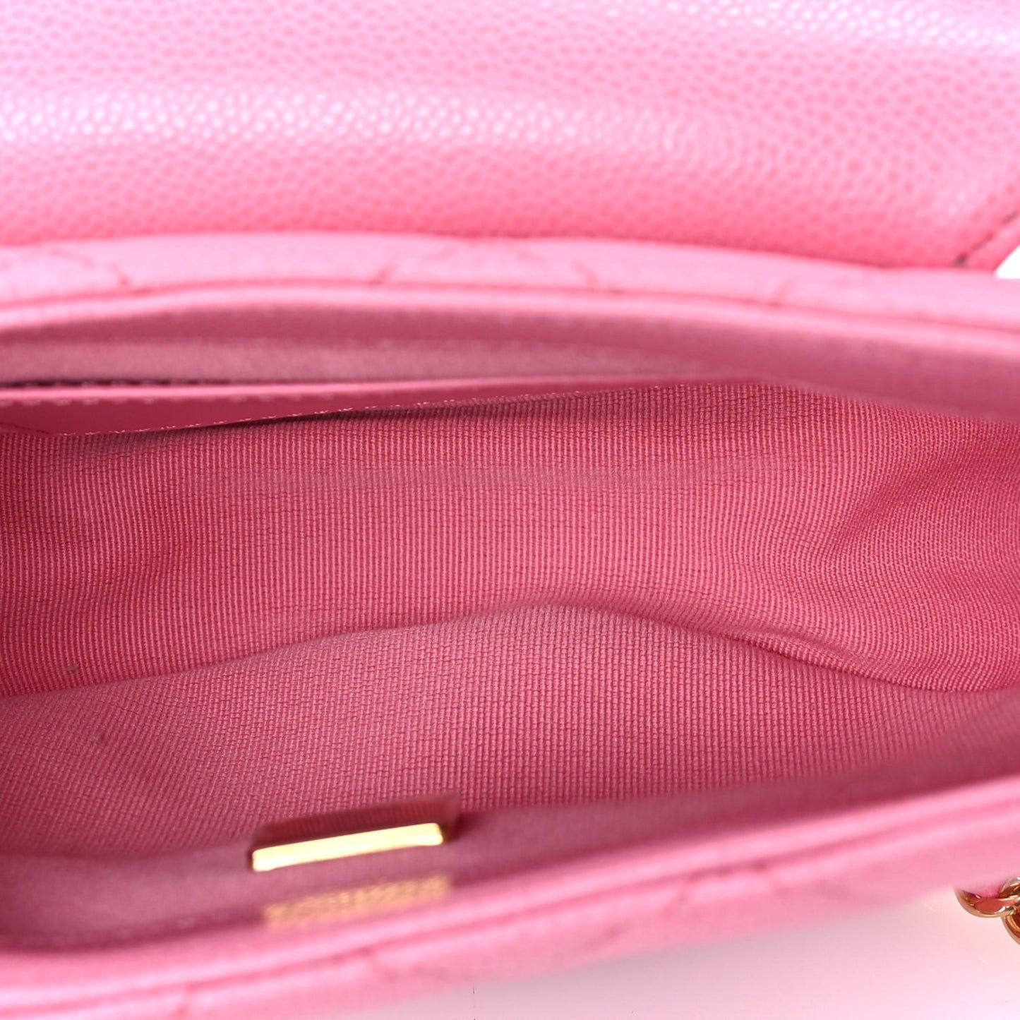Caviar Quilted Mini Messenger Flap Pink