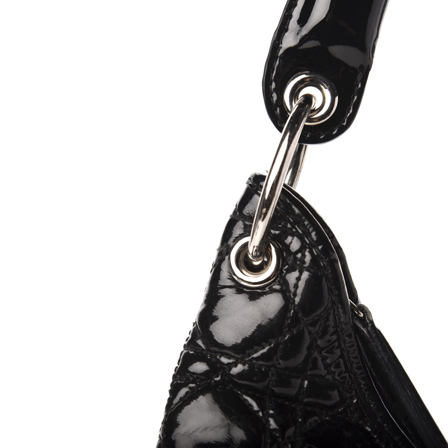 Christian Dior Patent Cannage Hobo Black 10 of 11