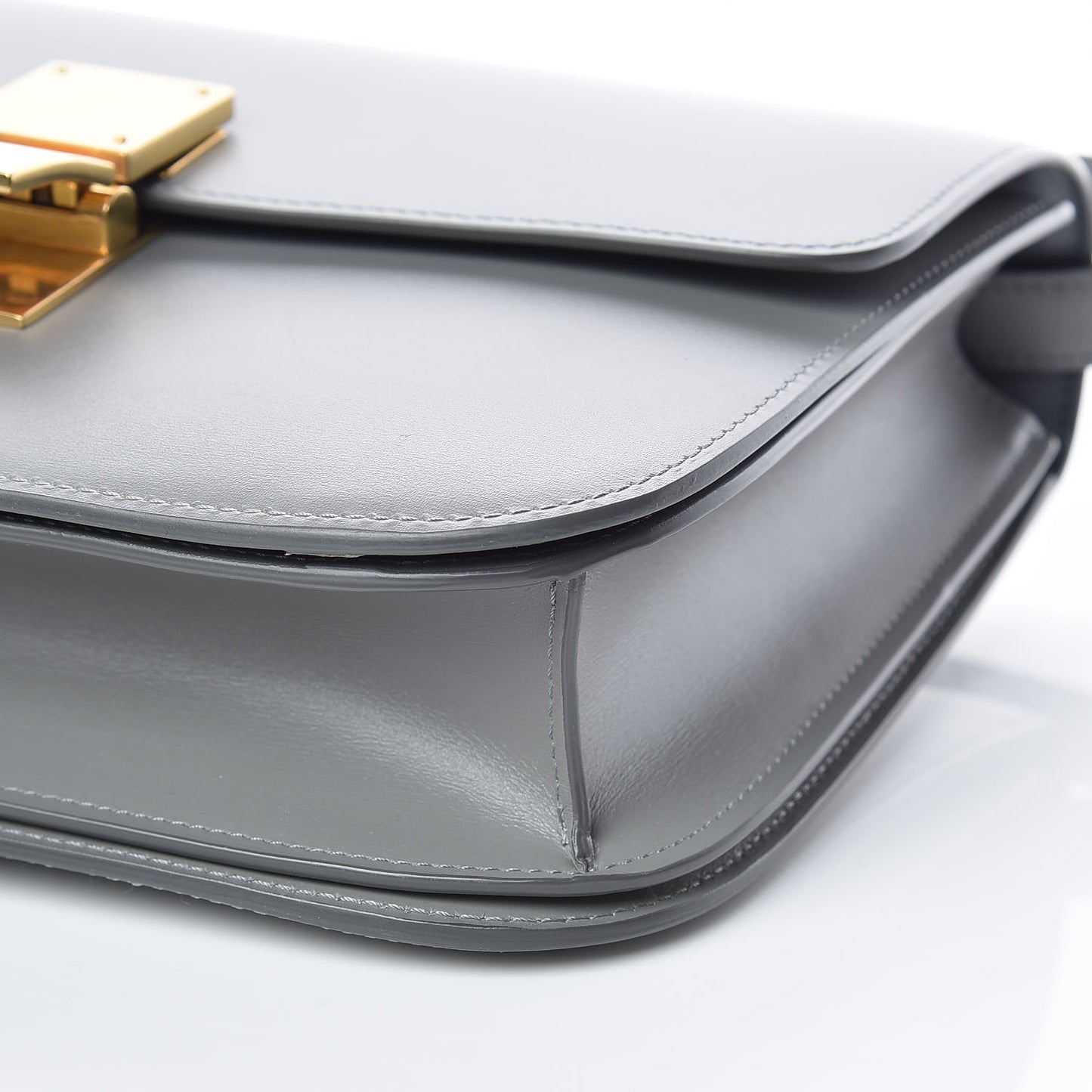 Box Calfskin Medium Classic Box Flap Bag Zinc