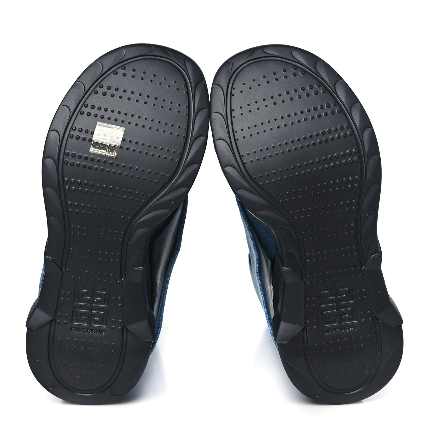 Washed Denim Shark Lock Biker Ankle Boots 40 Blue