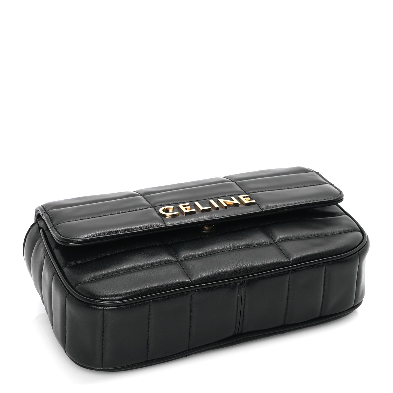 Celine Goatskin Matelasse Chain Shoulder Bag  Black 3 of 7