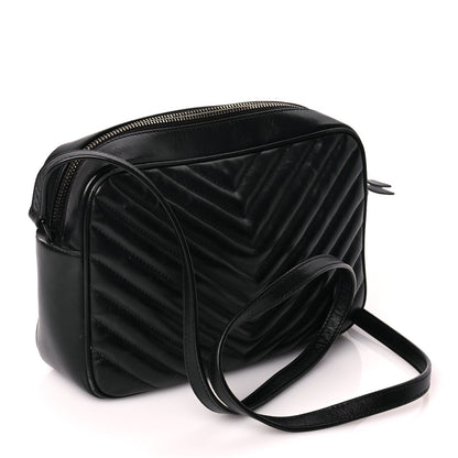Saint Laurent Calfskin Matelasse Monogram Monochrome Lou Camera Bag Black 2 of 8