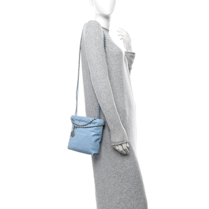 Chanel Shiny Calfskin Quilted Mini 22 Light Blue 2 of 7
