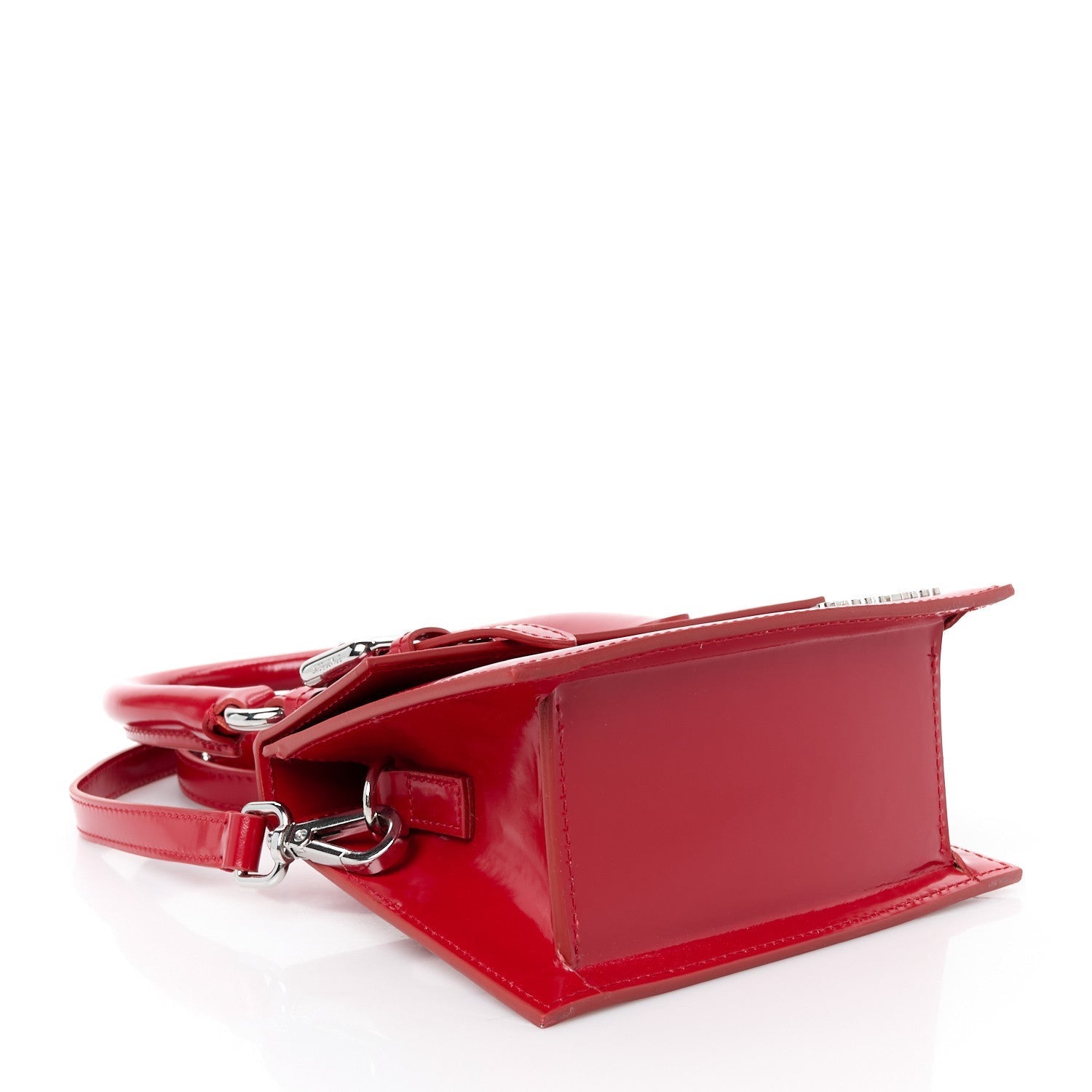 Jacquemus Glazed Calfskin Le Chiquito Boucle Moyen Red 4 of 7