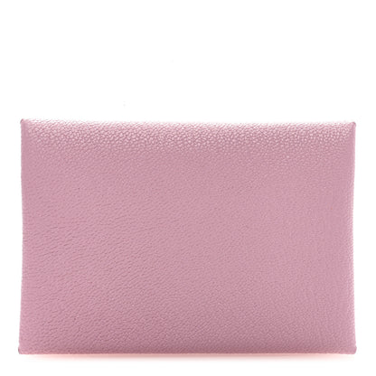 Hermes Chevre Mysore Calvi Duo Card Case Mauve Sylvestre 1 of 6