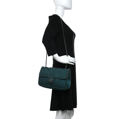Chanel Fancy Felt Flap Teal 2 of 12