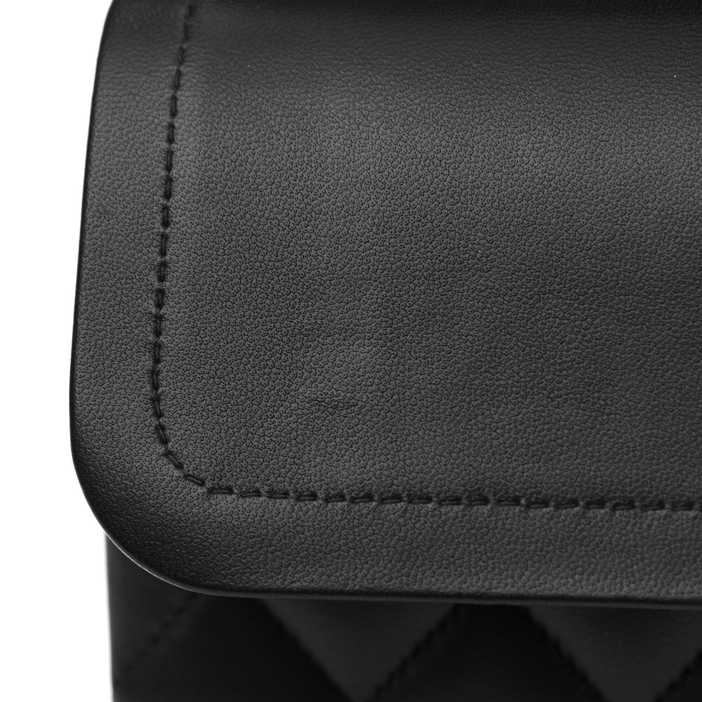 Lambskin Quilted Medium Double Flap Black