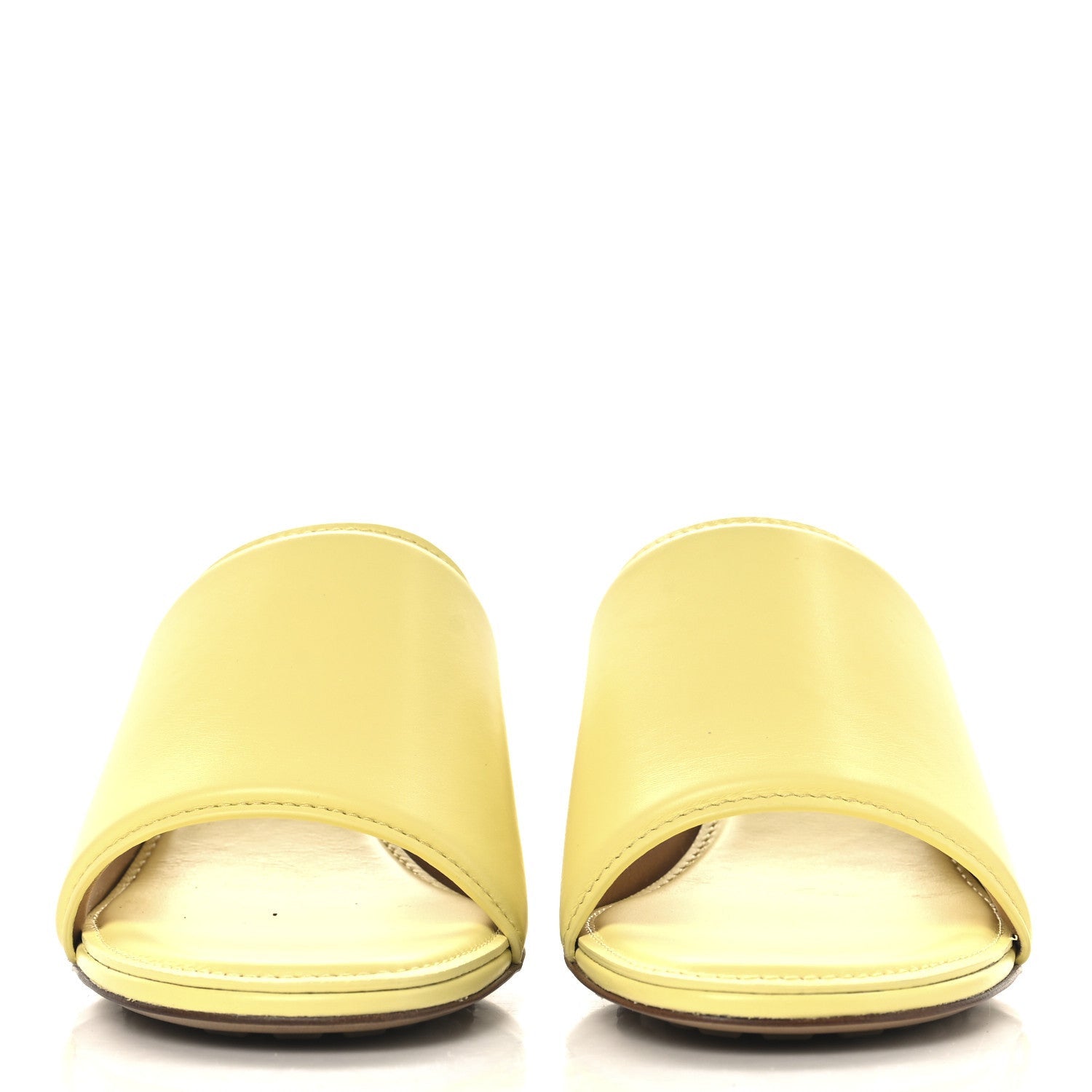Bottega Veneta Vienna Calfskin The Band Mule Sandals 38.5 Lemonade 3 of 7