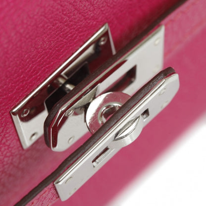 Hermes Chevre de Coromandel Medium Kelly Wallet Fuchsia 8 of 11