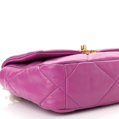 Chanel Lambskin Quilted Medium Chanel 19 Flap Purple 9 of 10