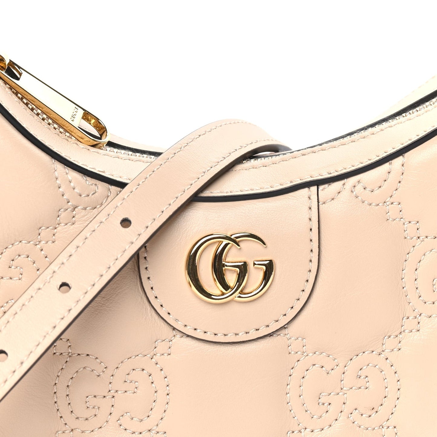 Calfskin GG Matelasse Mini Hobo Shoulder Bag  Beige