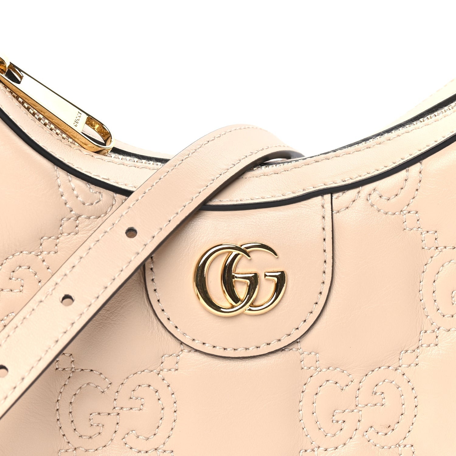 Gucci Calfskin GG Matelasse Mini Hobo Shoulder Bag  Beige 6 of 7