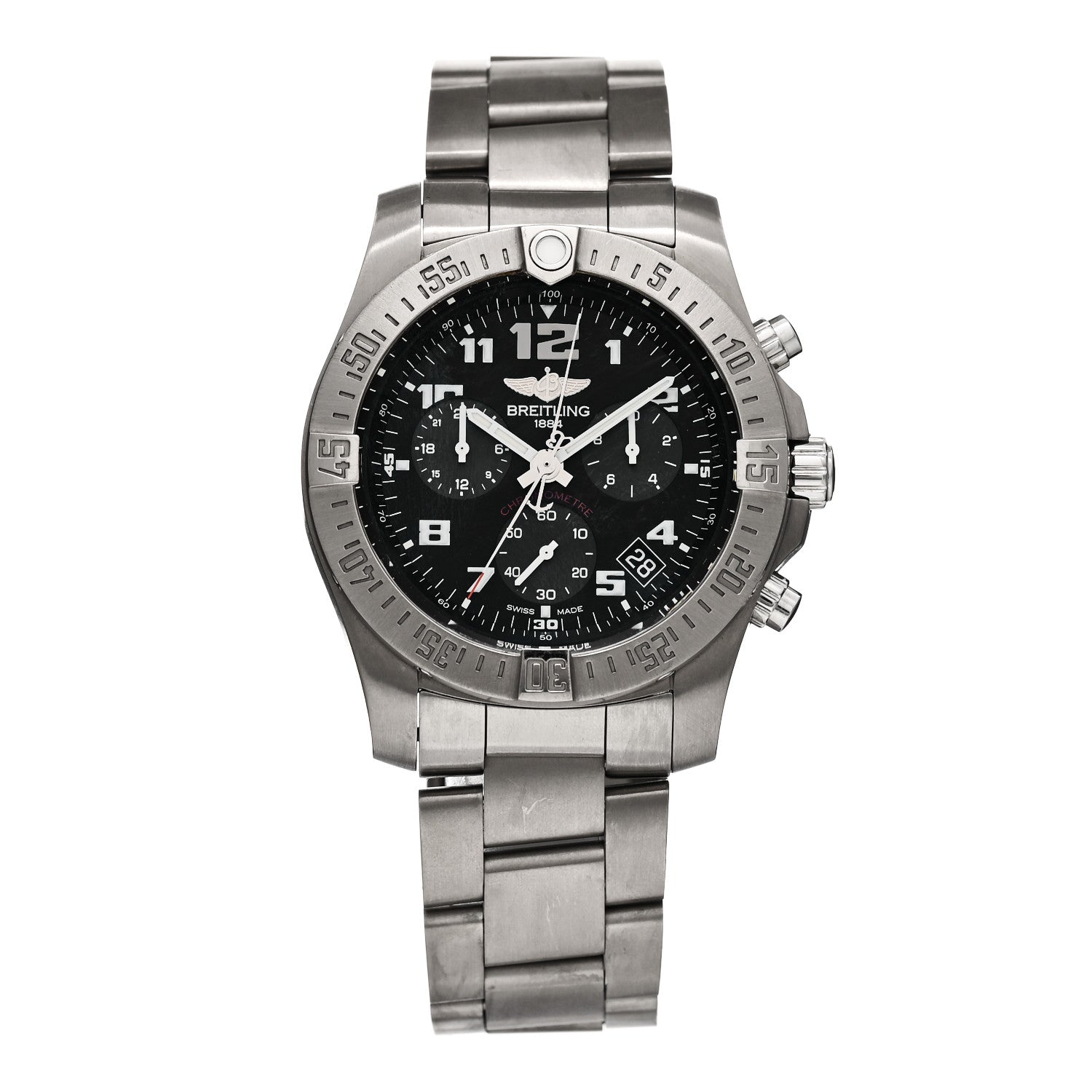 Breitling Titanium 43mm Chronospace Evo B60 Chronograph Quartz Watch Black EB6010 1 of 5