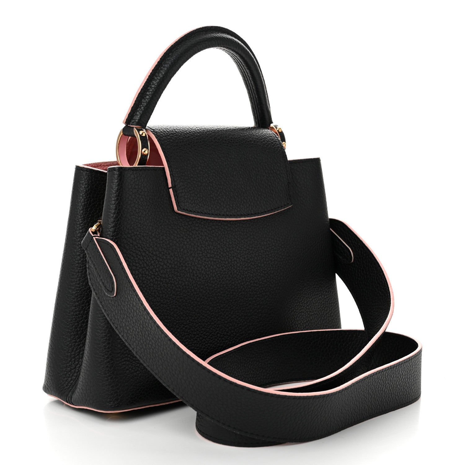 Louis Vuitton Taurillon Capucines BB Black Pink 3 of 9