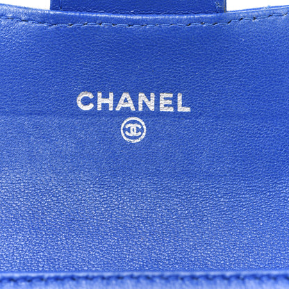 Chanel Lambskin Quilted Flap Card Holder Royal Blue 6 of 13