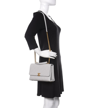 Chanel Grained Calfskin Small Stitched Flap Grey 2 of 10